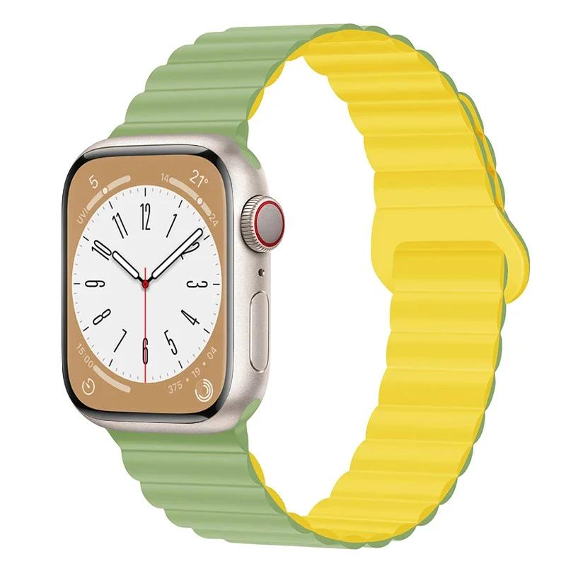 Magnetic Loop For Apple Watch Band 44mm Ultra 49mm 40mm 45-41mm Silicone Bracelet iWatch 10 9 8 7 6 5 SE For Correa Apple Watch