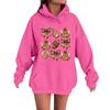 Women's Casual Fashion Comfortable Round Neck With Hood Long Sleeve Halloween Print Warm Sweatshirt