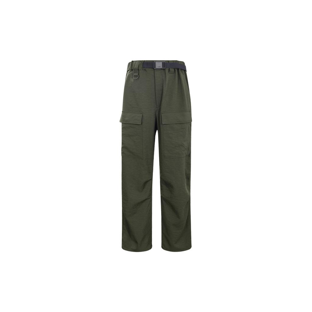 Y-3 FW22 Solid Color Large Pocket Drawstring Straight Leg Casual Pants Men Bottoms Dark-Green HT4472