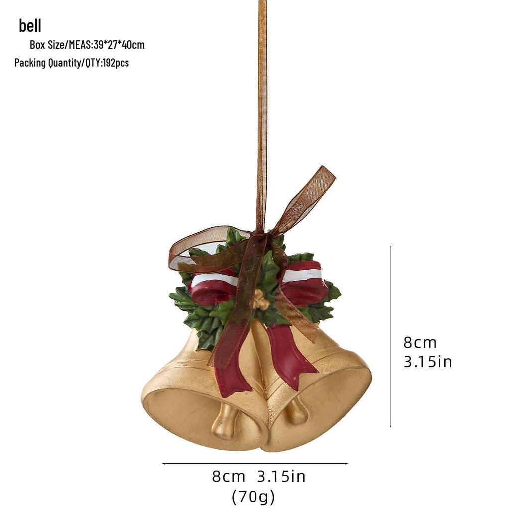 Luxury 3D Retro Resin Christmas Tree Ornaments: Old Man Bell Pendant with Gift Bag