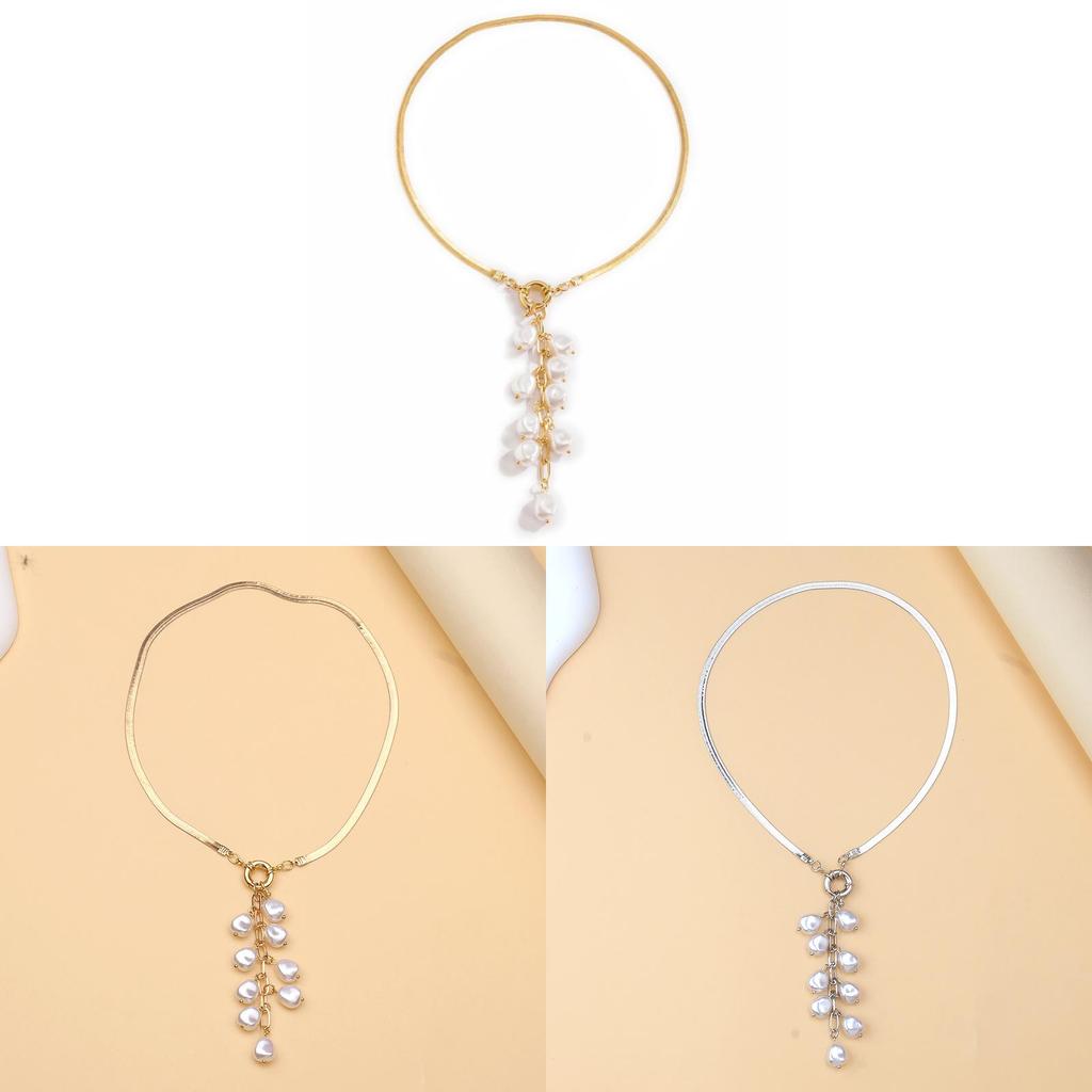 Geometric Pearl And Crystal Necklace For Women And Men Fashion Jewelry