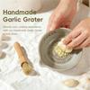 Handmade Garlic Grater Herb Bowl, Herb Bowl for Garlic, Ceramic Garlic Grater, Multi-functional Design Herb Stripper Tool with Grater for Sauces, Mari