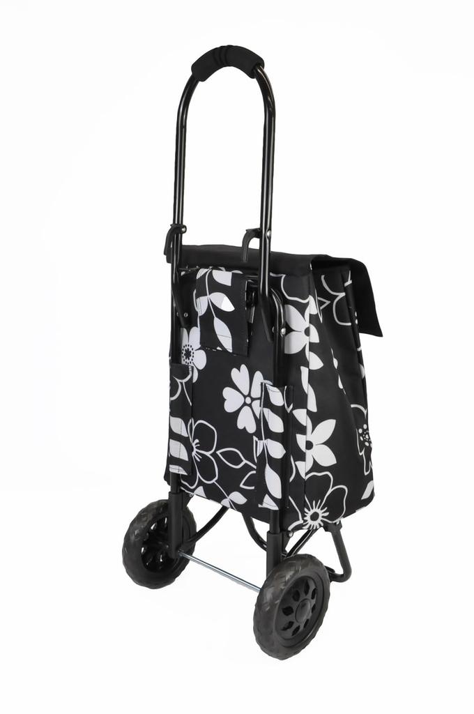 Rep cocoro Shopping Cart, 22L, Flower Black, with Flap & Cooler Function, and Bag-in-Bag