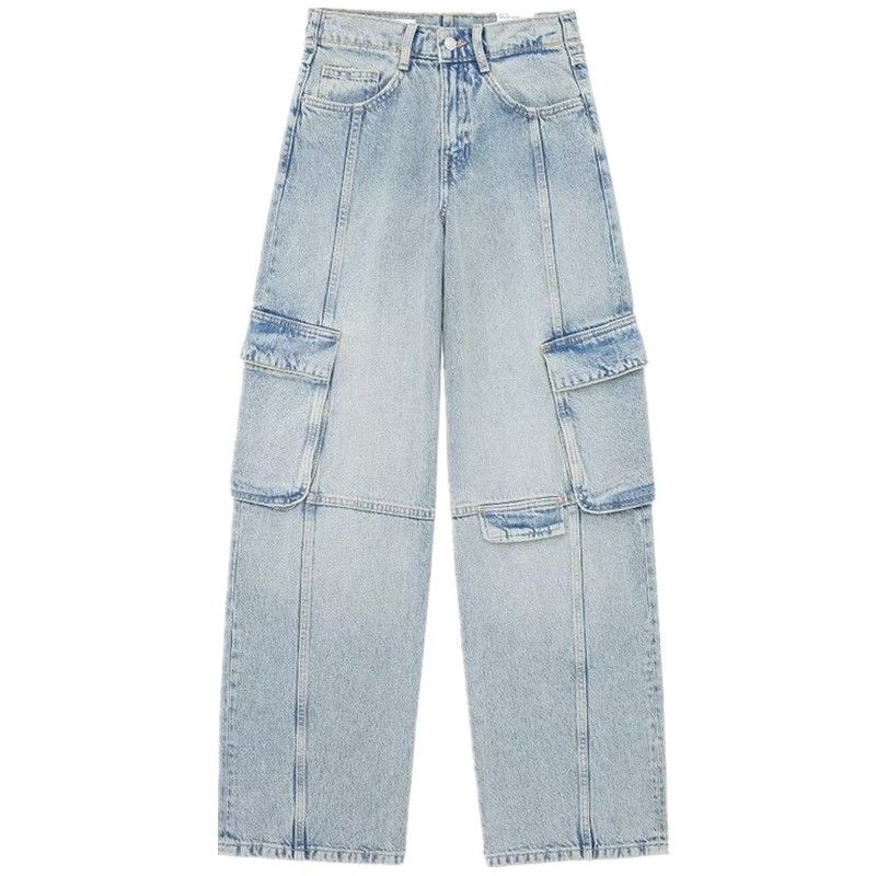 Fashion Style 2024 Spring/Summer New Arrival Women's Clothing Slim Looking Easiest for Match Overalls Mid Waist Denim Pants 4730030