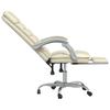 Office Chair with Massage Function Cream Synthetic Leather