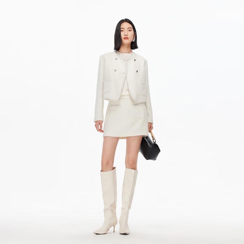 Veromoda Women's Textured Sequin Wool Blend Jacket