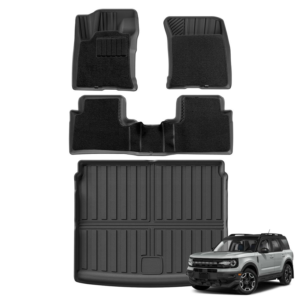 For Bronco Sport 2025 - 2025 TPE 3D Car Floor Mats Cargo Liner Trunk Pad Black Carpet Foot Pads All Weather Left Rudder