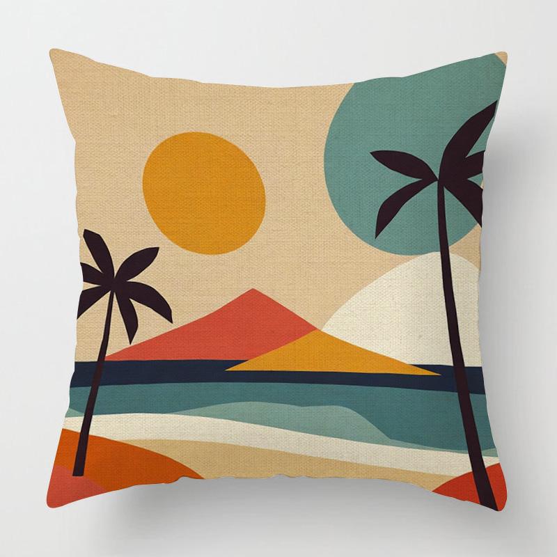 Home Decor Colorful Abstract & Cityscape Printed Pillowcases Pattern Cushion Cover Suitable for Sofa Bedroom Car Pillow Cover