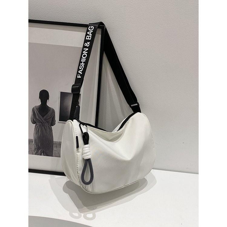 Stylish Casual White Black Blue Canvas Crossbody Bag For Women With Large Capacity