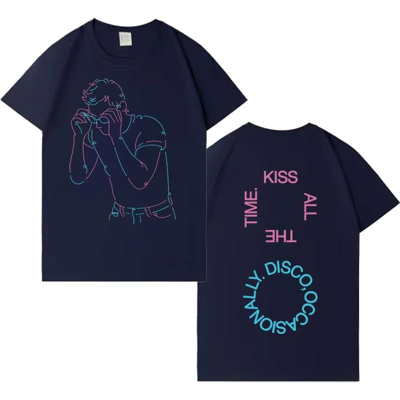 Singer Harry Styles Kiss All The Time Disco Occasionally 2026 Manga Pure Cotton T Shirt Mens Womens Fashion Casual Tshirt