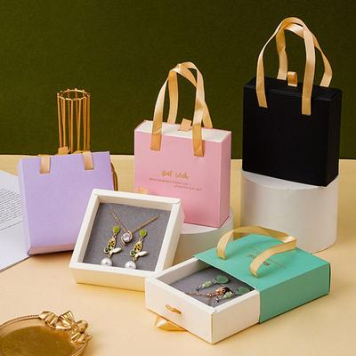 With Handle Party Wedding Dust-proof Storage Box Drawer Jewelry Box Gift Packaging Earrings Case