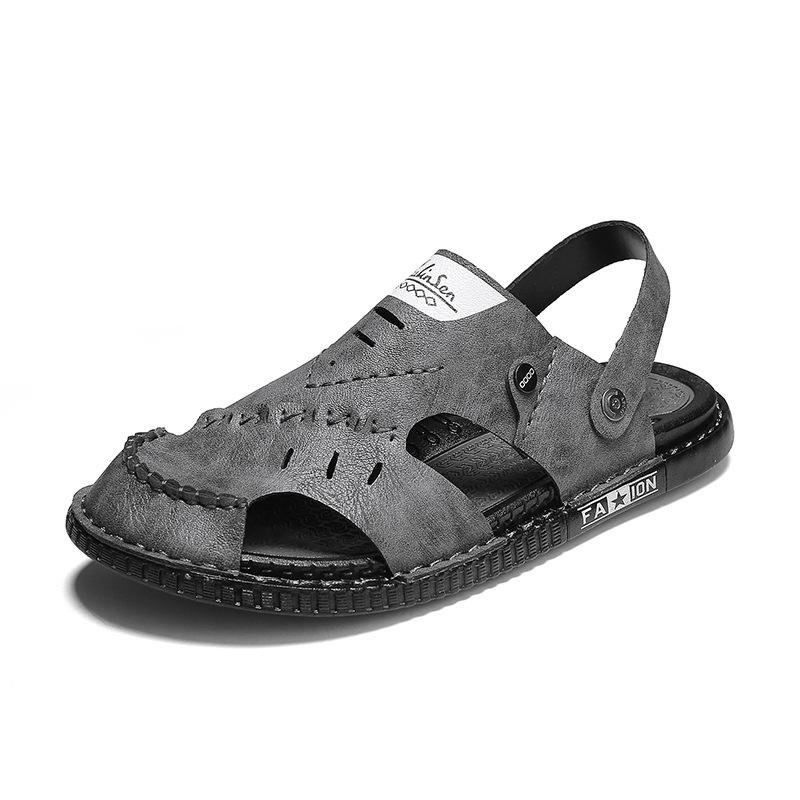Сандалии 22 летние новые дышащие уличные пляжные туфли два способа носки уличные сшитые нескользящие сандалии 39