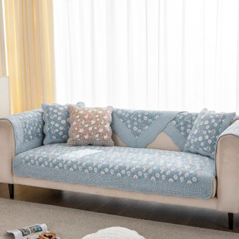 Universal Twill Washed Cotton Curved Edge Sofa Cushion In All Seasons, Machine Washable Non-Slip Fashionable Sofa Cushion Sofa Cover