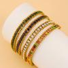 Pulsera en Capas de Acero Inoxidable y Oro de 18 Quilates con Circonita: Joyería Colorida y Versátil para Mujer