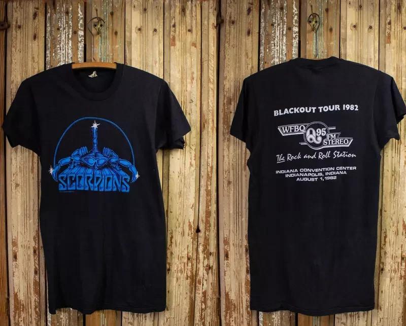 Vintage Scorpions Blackout Tour Concert TShirt 1982 Black Unisex T-Shirt S