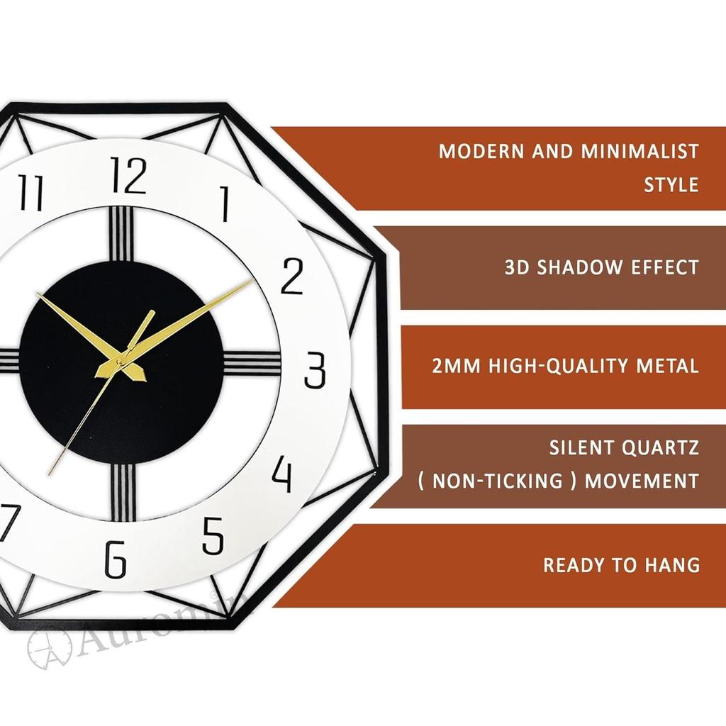 Ceasuri decorative moderne pentru living, elegante | Ceas de perete de designer pentru dormitor, birou, sufragerie, bucătărie, cafenea/restaurant