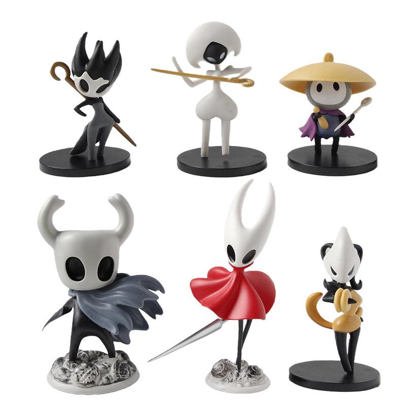 6pcs/Set Game Hollow Knight Silk Song Action Figure Toy Collectible PVC Model Doll Fans Christmas Gift