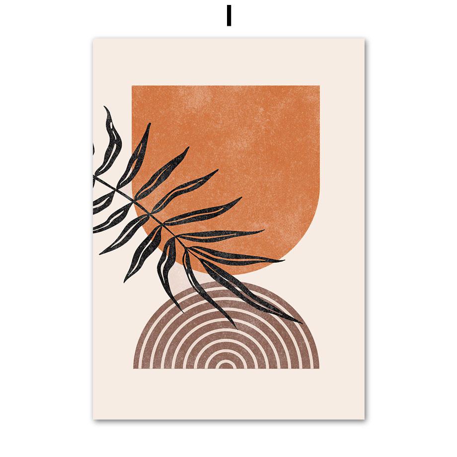 Boho Abstract Black Girl Leaf Rainbow Geometry Wall Art Canvas Painting Nordic Posters And Prints Pictures For Living Room Decor