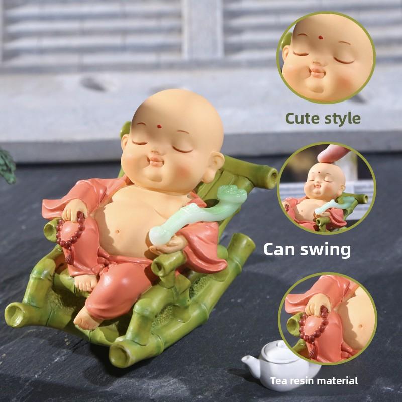 New Style Little Maitreya Reclining Chair Decoration Piece, Tea Drinking Room Tabletop Decoration Piece, Accessory, Gift, Present, Decorative Item