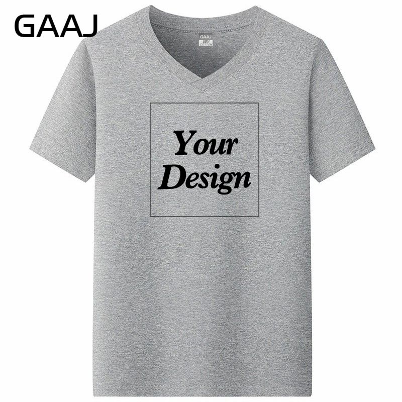 

Custom Print 85 Cotton T shirt V Neck Customized Your Design Tshirt Short Sleeve Tops Tee Shirt Men Women Unisex Clothes 200gsm S