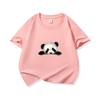 Kids Cotton T Shirt Cute Peeking Panda Print Crew Neck Short Sleeve Tee Casual Breathable Boys Girls Summer Tops