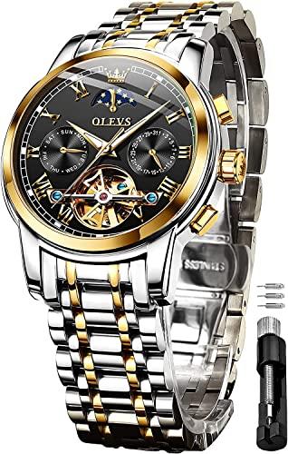 Мужские автоматические часы OLEVS, Стильные механические наручные часы, Подарок на День отца, Популярные деловые часы, Светящийся дизайн, Стильные наручные часы, Водонепроницаемые