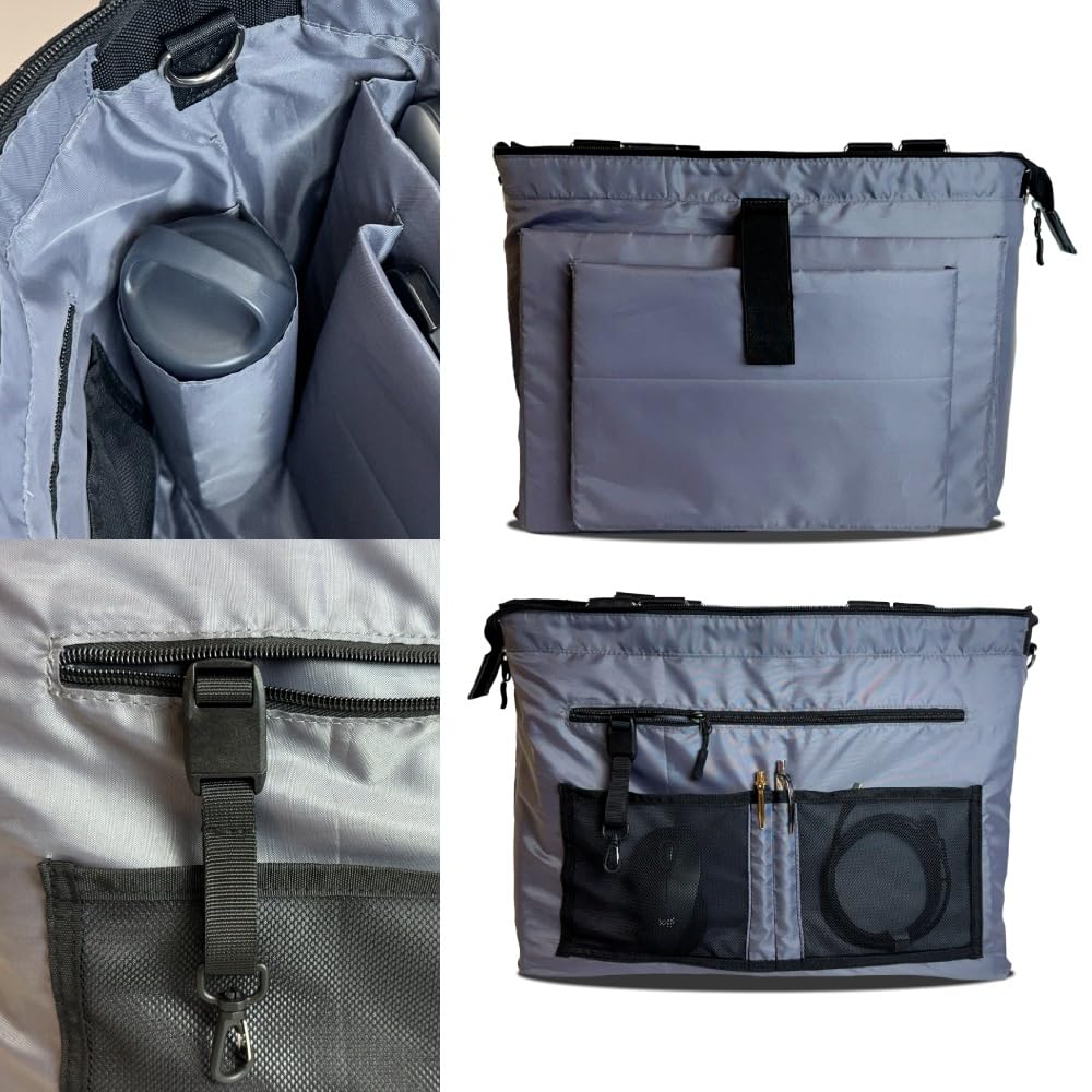 Never lose track of your phone or documents A yet tote bag with double [piuno] again! large-capacity easy-to-carry, multi-functional 3-way handles.