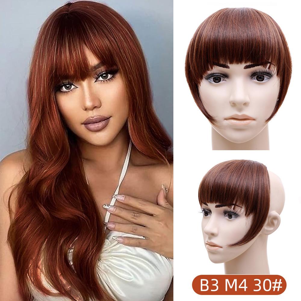 High Temperature Fiber Thick Neat Bangs Synthetic Hair Topper for Women