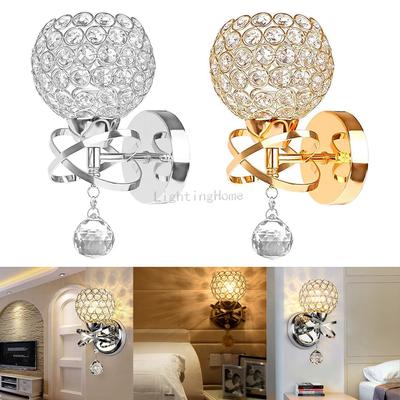 Modern Wall Lamp Crystal Sconce Wall Light Fixture E14 Bedside Retro Industrial Home Living Room Bedroom Bathroom Lighting Decor