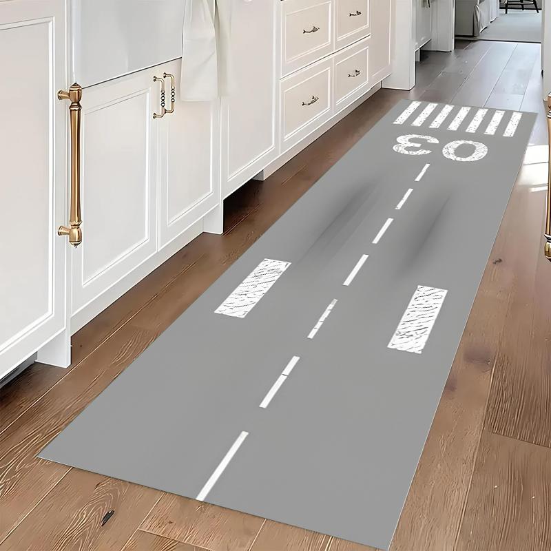 

Realistic Airport Runway Long Runner Rug Exquisite Number Marking Print Durable Non-slip Corridor Mat for Hallway Entryway 50x150CM