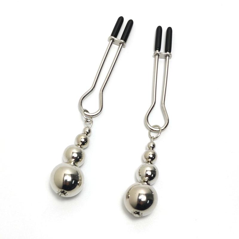 Durable Metal Nipple Clamps with Lovely Bell BDSM Breast Bondage Toy for Couple Game Play