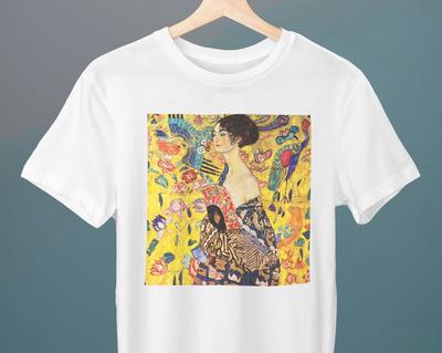 Woman with a Fan, Gustav Klimt Painting, Unisex T-Shirt, Art T-Shirt, Gift for Her, Gift for Him, Art Lover Gift