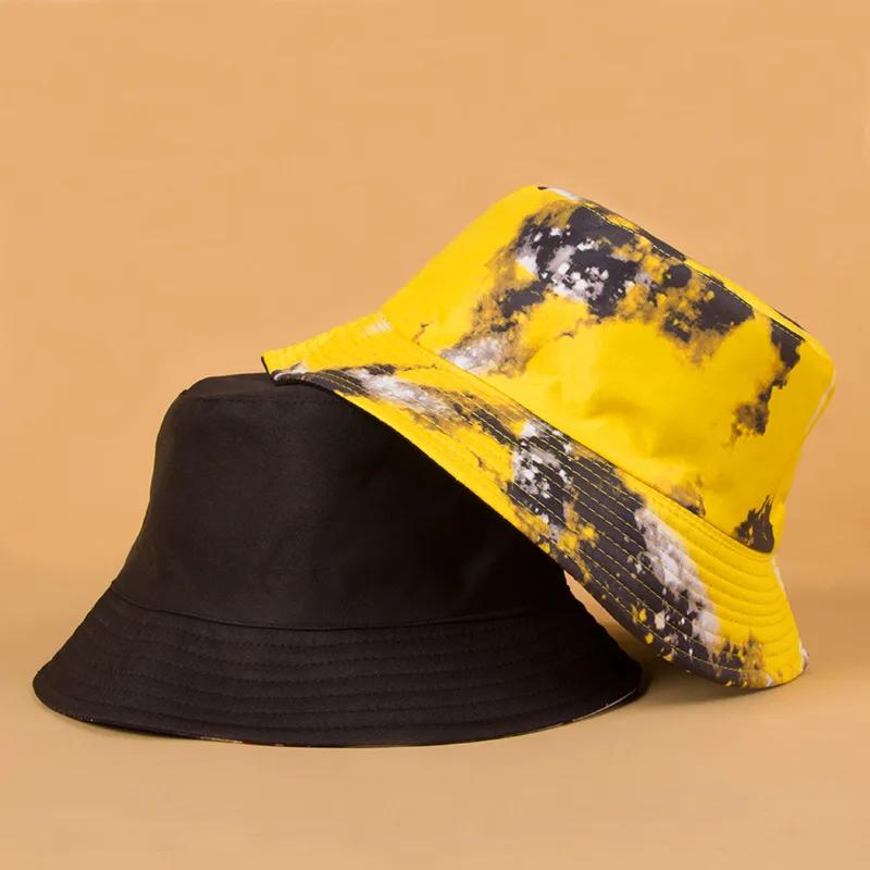 New Street Graffiti  Men's Bucket Hat Double-Sided Hip Hop   Outdoor Women Caps Beach Sun Protect Fishing Unisex Bonnet