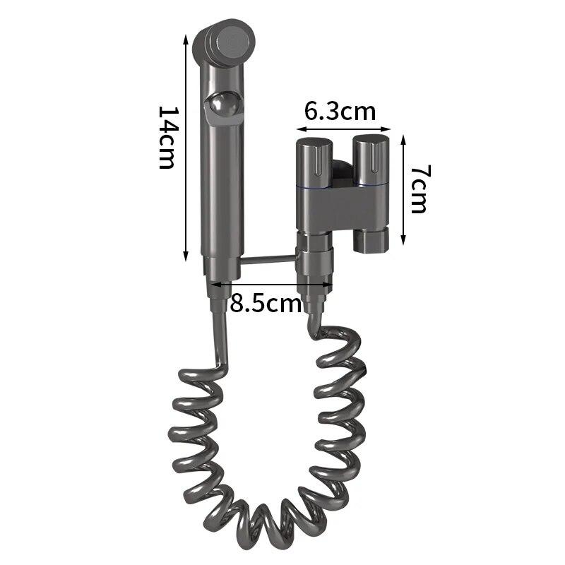 Hygienic Shower Toilet Bidet Sprayer Shower Head Double Outlet Angle Valve Wall-mounted Double Outlet Bidet Toilet Accessories