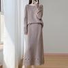 2025 Winter One-Shoulder Wool Sweater: Women's Loose Hollow Crochet Top & Gentle Style Two-Piece Set