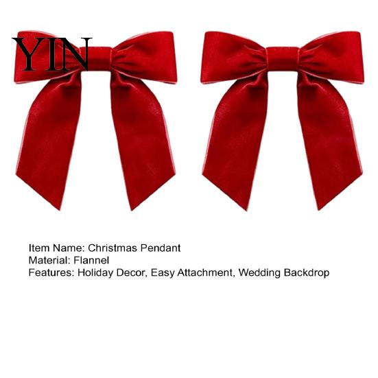 Christmas Tree Decorations 2Pcs Velvet Bows, Holiday Hanging Wall Decor for Wreath Topper, Wedding Backdrop, Bridal Shower, Birthday Party, Front Door