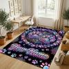 Colorful Owls Theme Soft Crystal Velvet Rug Custom Name & Text Print Non Slip Floor Rug for Bedroom Living Room