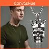 Colar com Pingente de Caveira Rei da Moda Vintage em Design Punk Elegante para Homens e Mulheres