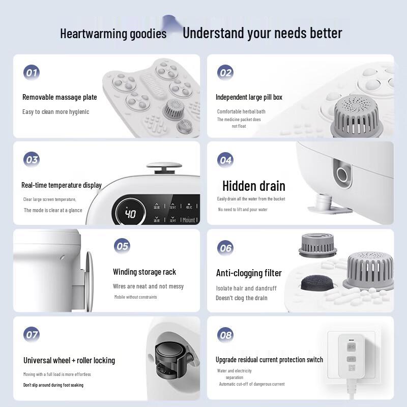 Midea Heated Deep Foot Spa with Automatic Roller Massage