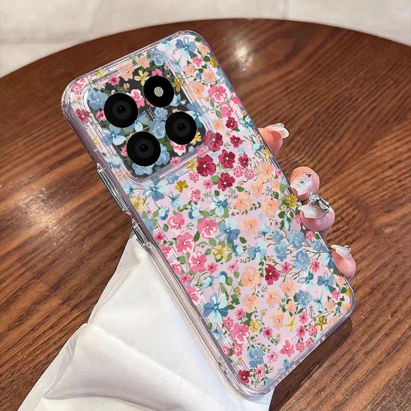 Girl Flowers Pattern Case For Xiaomi Redmi Note 15 Pro 4G Funda Redmi Note 14 13 Pro 5G Clear TPU Silicone Soft Cover