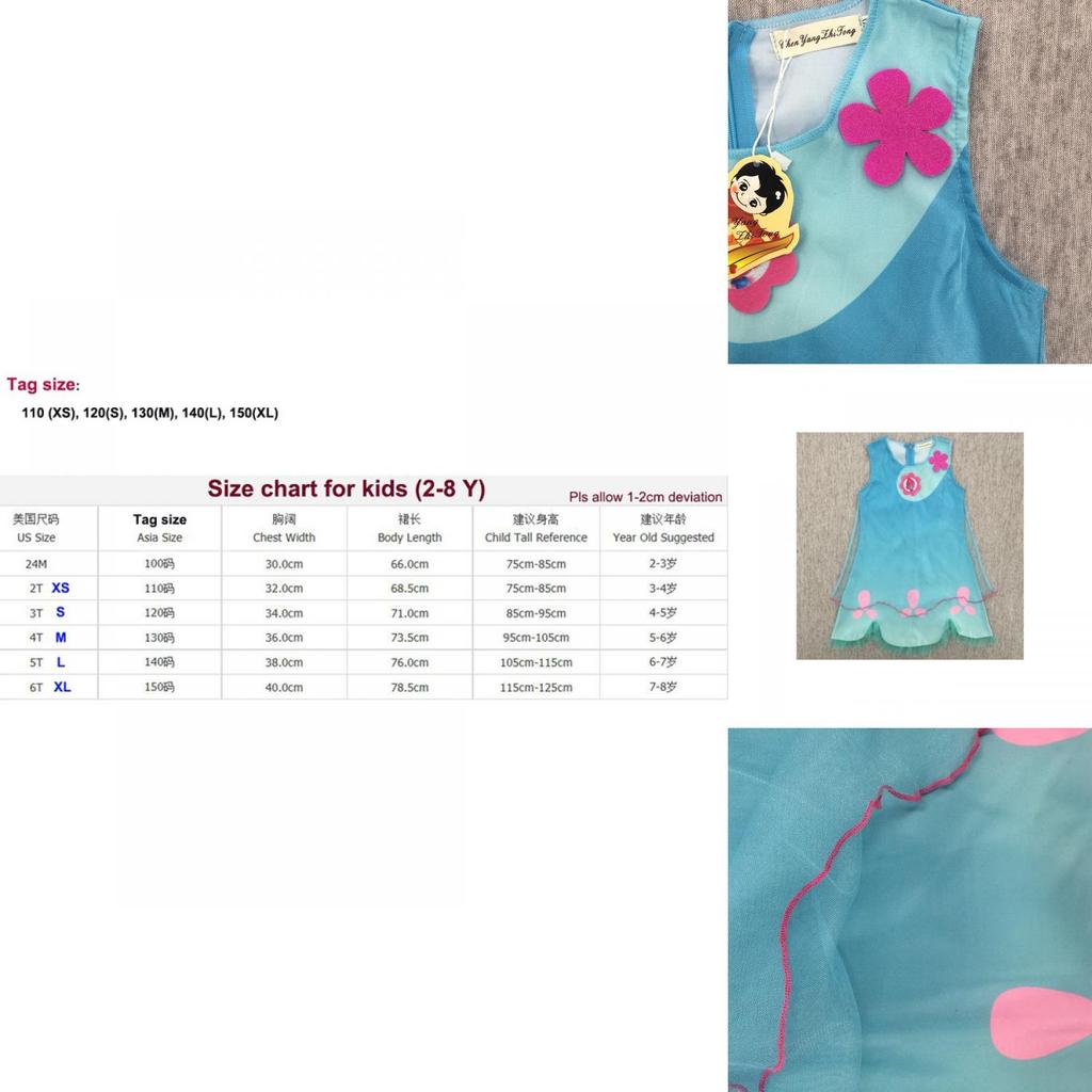 Enchanting Kids Girls Trolls Poppy Princess Dress Ideal For Cosplay And Parties