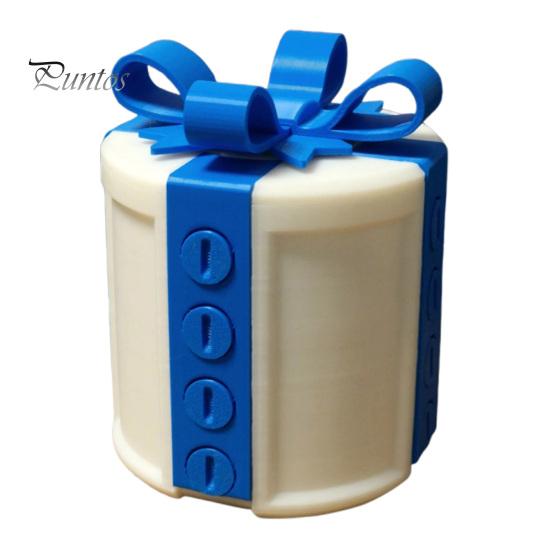 

3D-розыгрыш с винтами Раздражающая подарочная коробка с винтами Многоразовая головоломка с кляпом-бантом Подарок для любимых Розыгрыши на День святого Валентина белый/синий