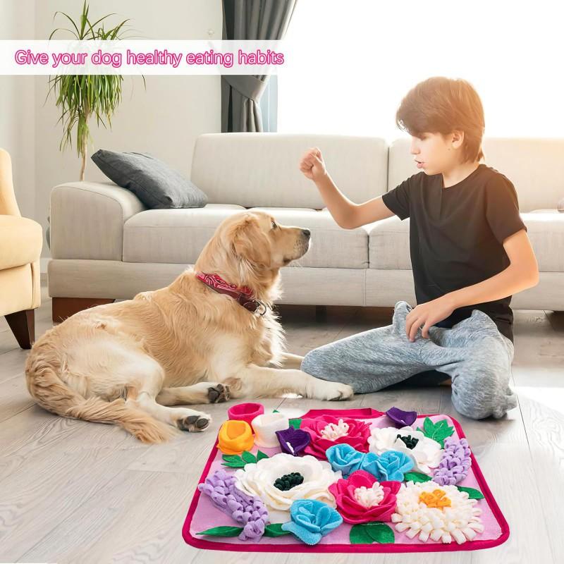 Interactive Snuffle Mat Dogs - Slow Feeder Puzzle Toy Small Medium Breeds Non-Slip Portable Treat Dispensing Pad In
