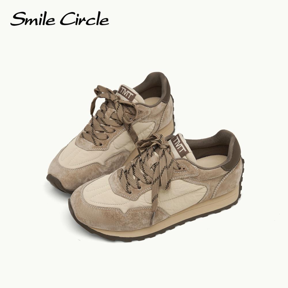 Natūralios odos moteriški sportbačiai apvalūs, suvarstomi sportbačiai Patogūs madingi laisvalaikio batai