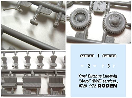 Roden 1/72 Scale German Opel Provaganda Tourist Bus Aero Military Type Plastic Model Kit RE72728
