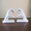 Handmade Resin Heart Bookends - Non-Slip Ornament for Home & Office Decor