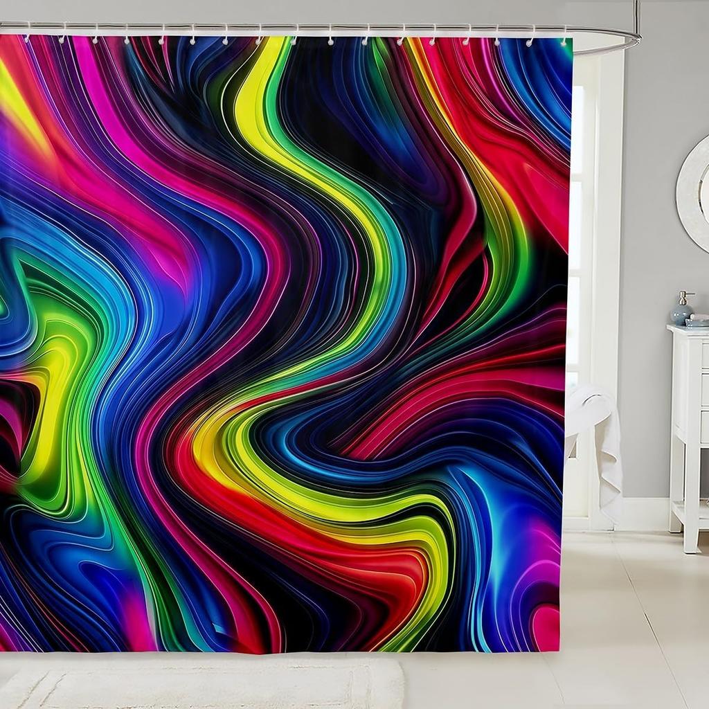 Kawaii Cat Shower Curtains,Cute Pets Animal Bathroom Curtain Girls Boys Teens Adult Room Decor,Pink Bowknot Heart Waterproof