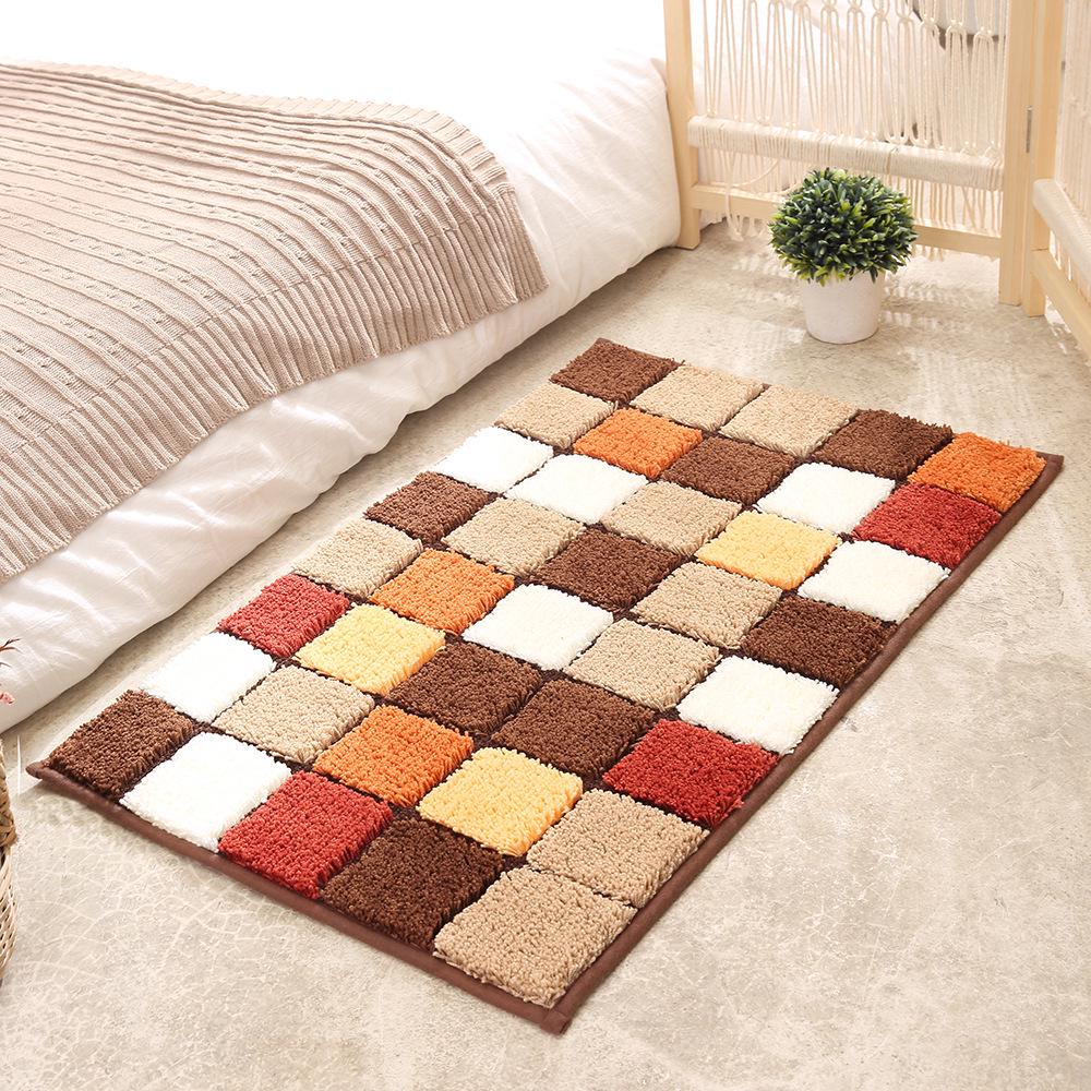 Woven Jacquard Floor Mat Entry Bathroom Door Bedroom Kitchen Non-slip Mat Absorbent Foot Carpet