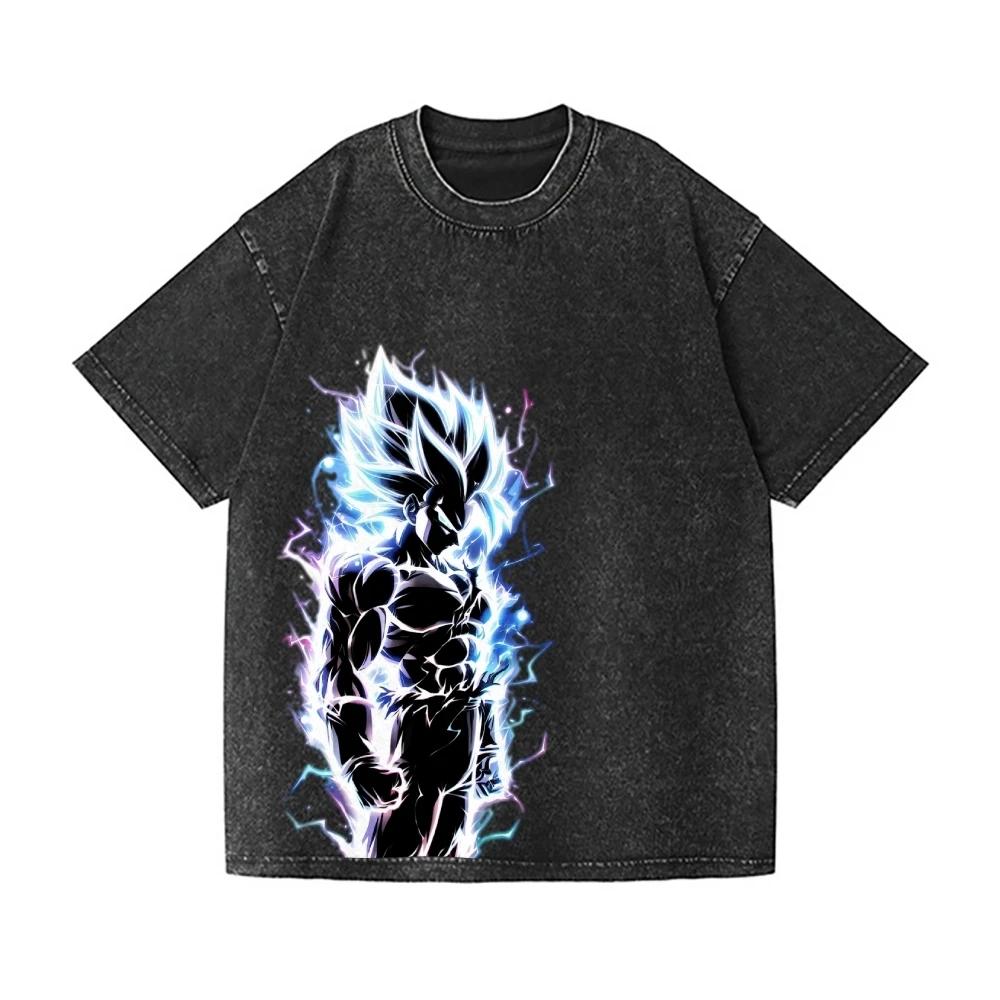 2026 New DRAGON BALL Son Goku Vintage Wash Japanese Design T-Shirt High-quality Streetwear Is Suitable for Both Men Women Summer