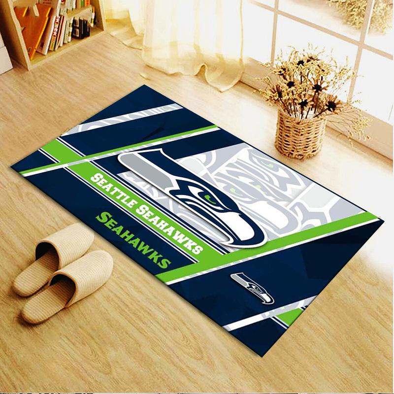 Seattle Seahawks Logo Carpet Rug for Living Room Bedroom Home Sofa Decoration,Kids play Non-slip Floor Mat